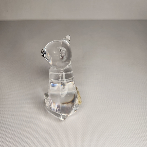 Lenox Clear Full Lead Crystal Cat Collectable Czech Republic Paperweight Feline - Picture 7 of 8